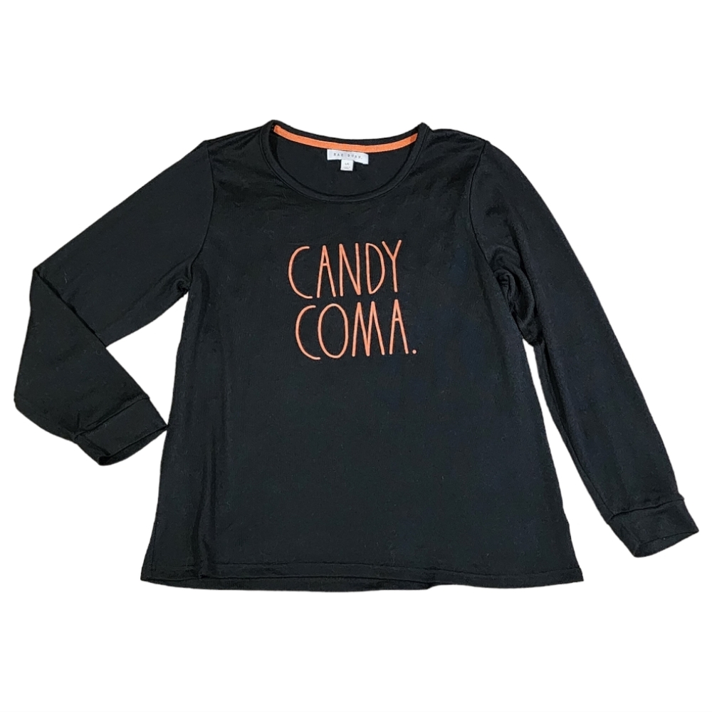 Rae Dunn "Candy Coma" Long Sleeve Top Size Large